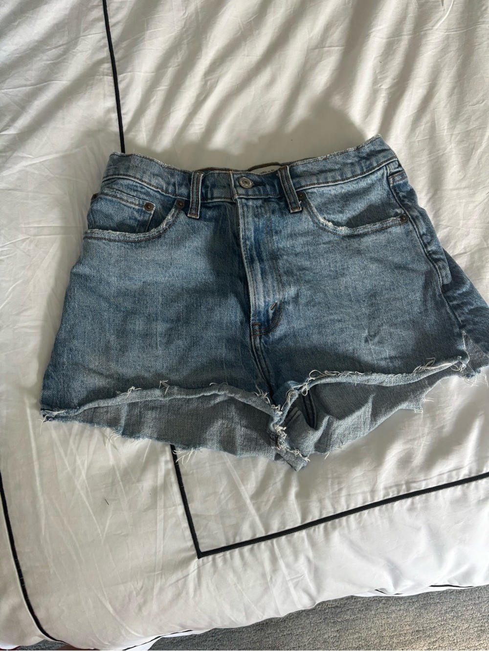 Abercrombie & Fitch Distressed Light Blue Denim Cutoff Shorts
